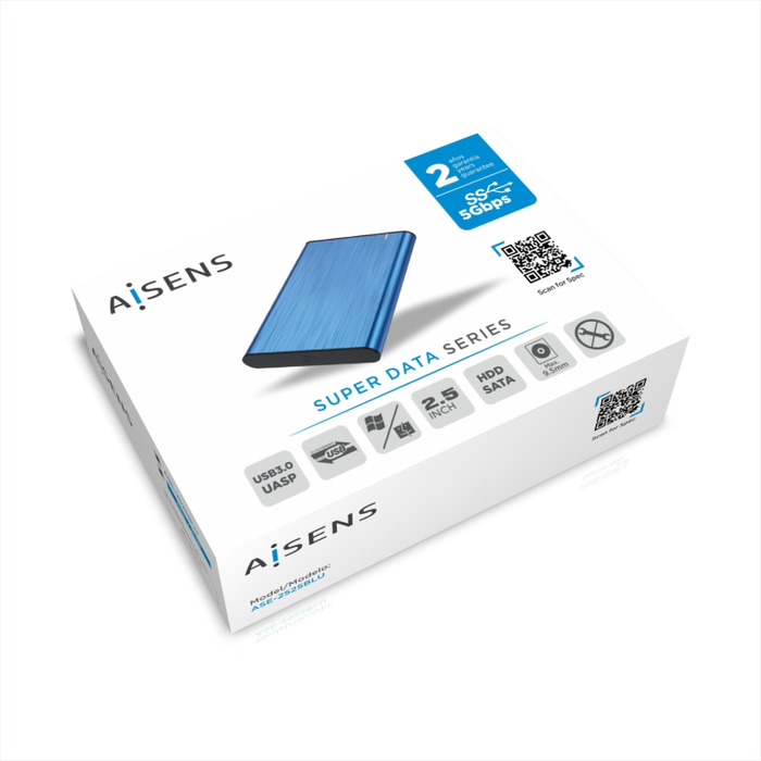 Aisens Caja Externa 2,5 ASE-2525BLU Azul USB 3.0/3.1 Gen1