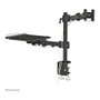 Neomounts FPMA-D960NOTEBOOK - Brazo de monitor con soporte para portátil y pantallas hasta 27", abrazadera para escritorio, carga 10 kg, VESA 100x100/75x75 mm, Negro