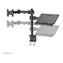 Neomounts FPMA-D960NOTEBOOK - Brazo de monitor con soporte para portátil y pantallas hasta 27", abrazadera para escritorio, carga 10 kg, VESA 100x100/75x75 mm, Negro