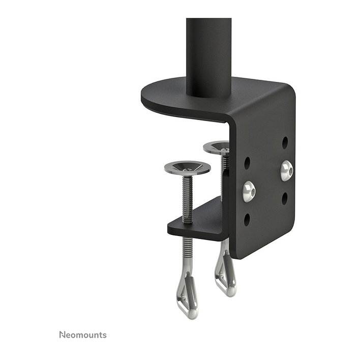 Neomounts FPMA-D960NOTEBOOK - Brazo de monitor con soporte para portátil y pantallas hasta 27", abrazadera para escritorio, carga 10 kg, VESA 100x100/75x75 mm, Negro