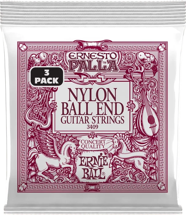 Ernie Ball Black & Gold Ball End Tripack (3) Cuerdas para Guitarra Clásica Tensión Media