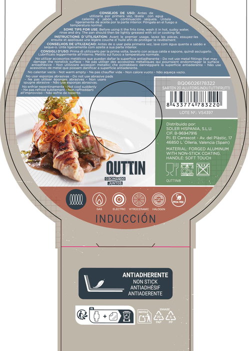 Inde Quttin Sarten 20 cm Antiadherente Aluminio Forjado Induccion Tuttifrutti (6 Unidades) Inde Quttin Sarten 20 cm Antiadherente Aluminio Forjado Induccion Tuttifrutti (6 Unidades)