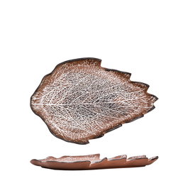 Summa Fuente Daterra Hoja Tiermes Blanco 23.5 cm de Gres para Vajilla