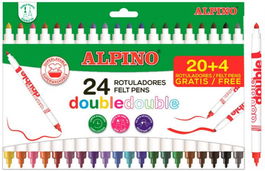 Alpino AR002058N Rotuladores de Colores Doble Punta, 24 Unidades