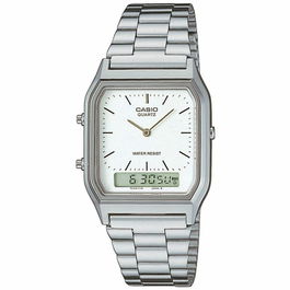 Reloj Unisex Casio AQ-230A-7DMQYES Blanco Plateado (Ø 38,5 mm) (Ø 29 mm)