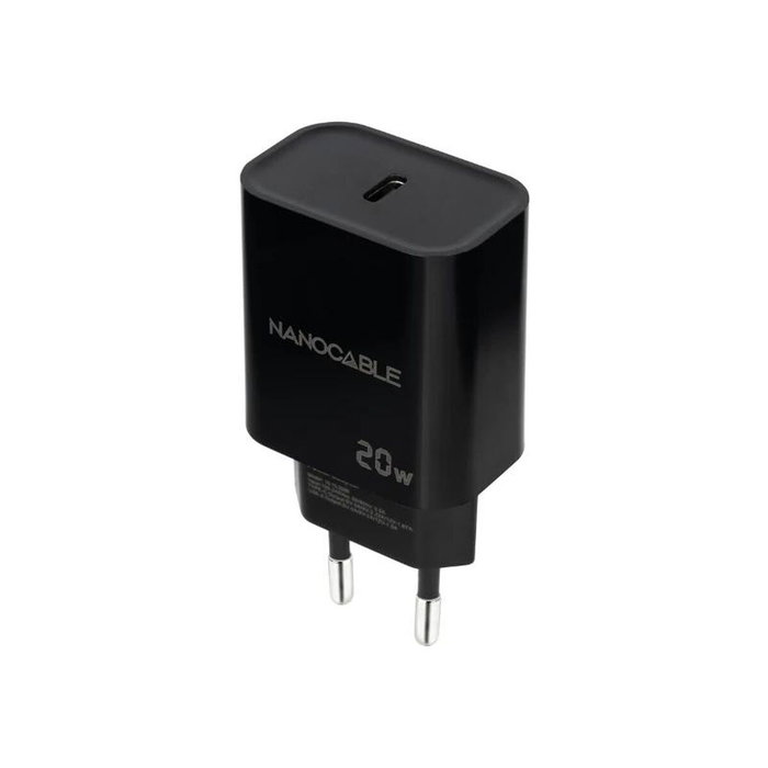 Nano Cable Cargador de Pared USB-C PD 20W Negro 10.10.2006 Nano Cable Cargador de Pared USB-C PD 20W Negro 10.10.2006