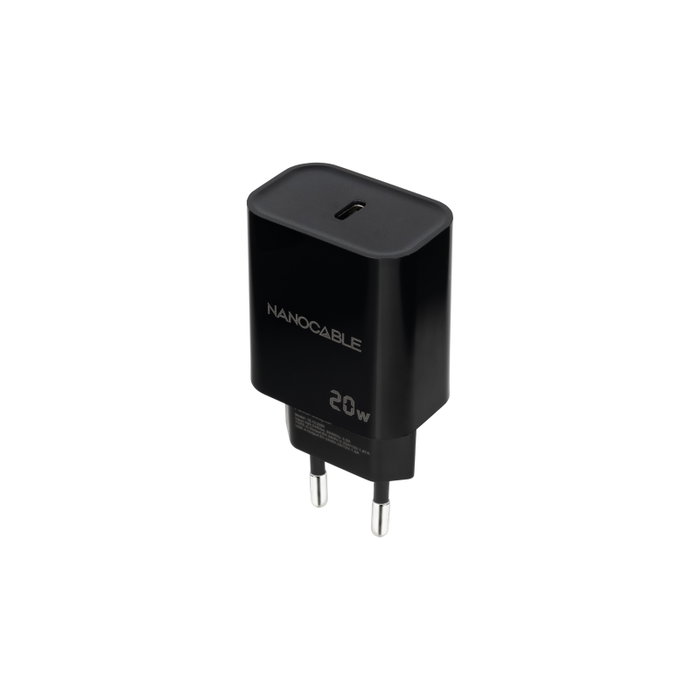 Nano Cable Cargador de Pared USB-C PD 20W Negro 10.10.2006 Nano Cable Cargador de Pared USB-C PD 20W Negro 10.10.2006
