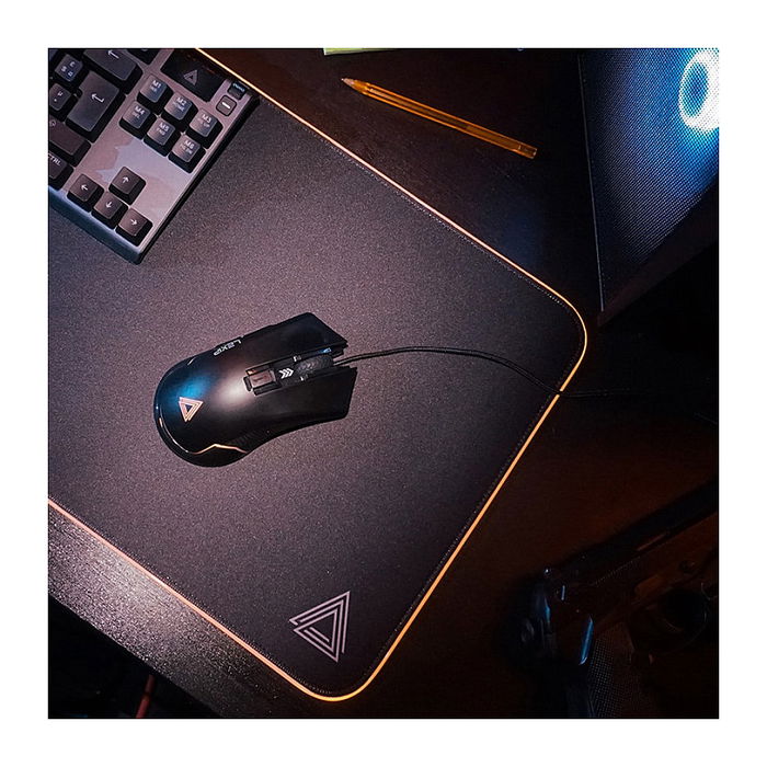 Lexip AR18 Aero Speed Gaming Maus - Ratón Gaming Inalámbrico de Mano Derecha con Sensor Óptico de 4800 DPI y Patines de Cerámica, Negro, Incluye Receptor USB