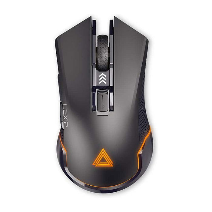 Lexip AR18 Aero Speed Gaming Maus - Ratón Gaming Inalámbrico de Mano Derecha con Sensor Óptico de 4800 DPI y Patines de Cerámica, Negro, Incluye Receptor USB