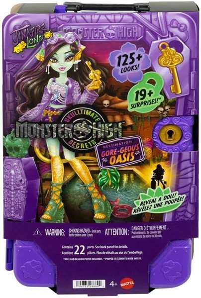 Mattel Muñeca Monster High Skulltimate Secrets Series 7 Jinafire Long, Incluye Mas de 19 Sorpresas