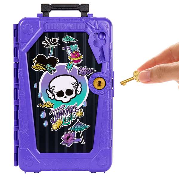 Mattel Muñeca Monster High Skulltimate Secrets Series 7 Jinafire Long, Incluye Mas de 19 Sorpresas