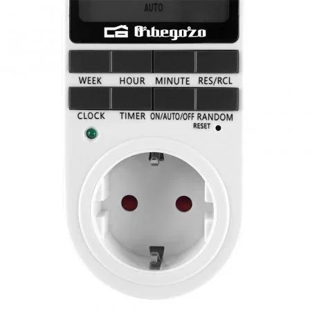Orbegozo Programador de Enchufe PG25 - Temporizador Digital, Potencia Máxima 3680W