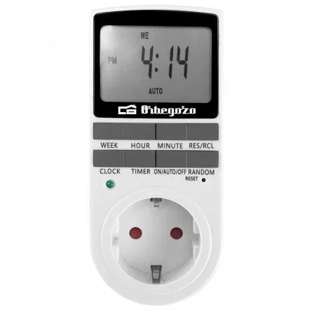 Orbegozo Programador de Enchufe PG25 - Temporizador Digital, Potencia Máxima 3680W