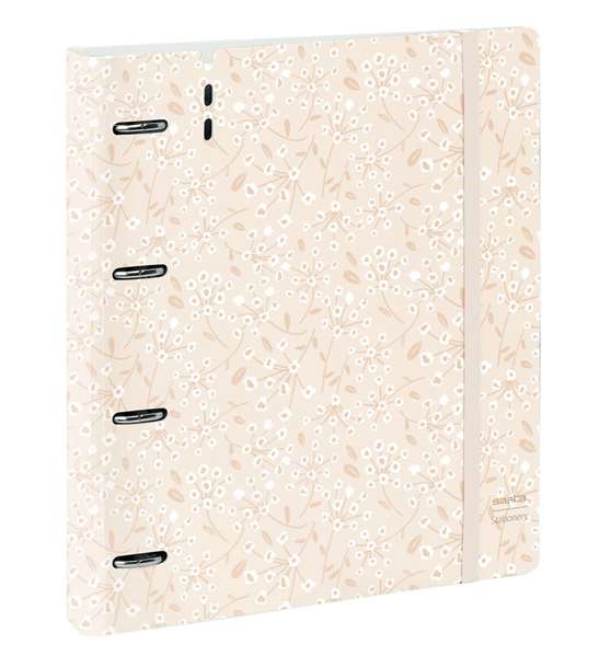 Safta Carpeblock PP Foam 4 Anillas 35mm con Recambio "Light Pink Flowers" 27x32x4 cm