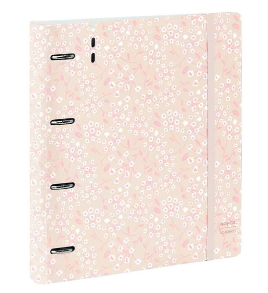 Safta Carpeblock PP Foam 4 Anillas 35mm con Recambio "Light Pink Flowers" 27x32x4 cm