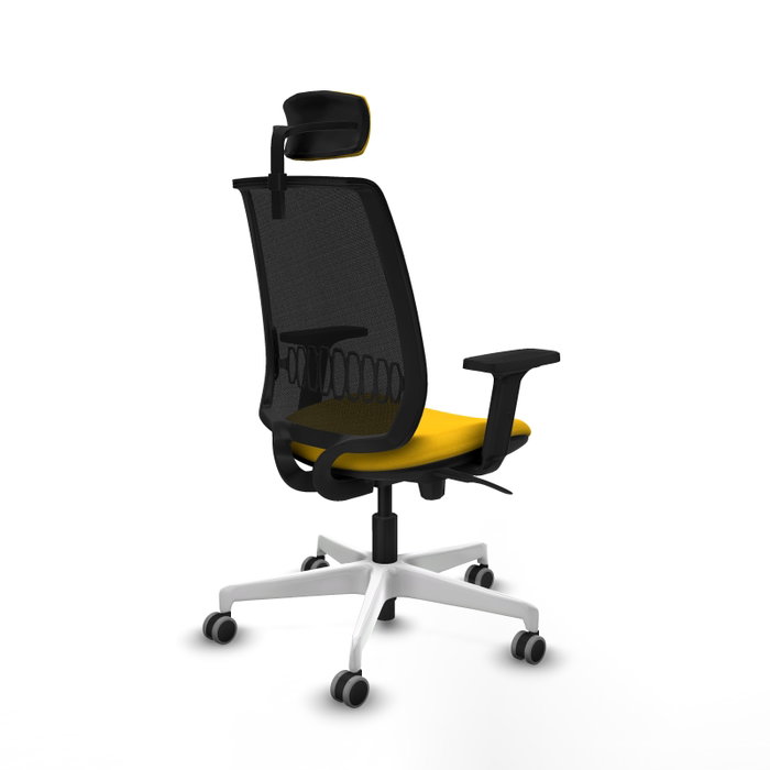PIQUERAS Y CRESPO Silla Alares Sincro Malla Negra y Bali Amarillo