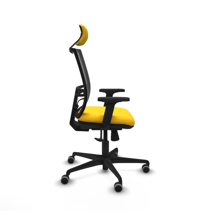 PIQUERAS Y CRESPO Silla de oficina Yunquera con mecanismo Sincro, Amarillo y Negro
