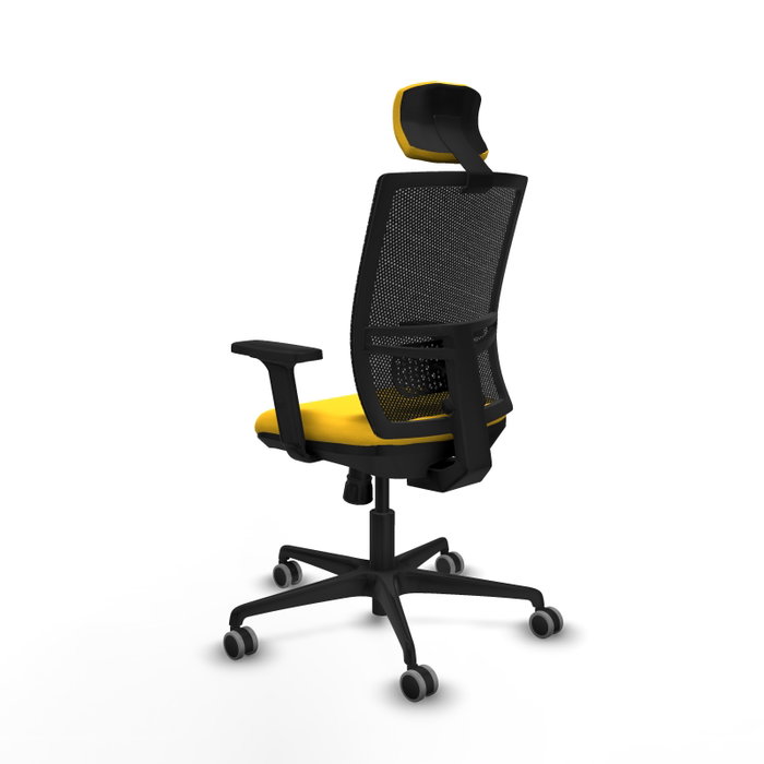 PIQUERAS Y CRESPO Silla de oficina Yunquera con mecanismo Sincro, Amarillo y Negro