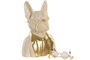 DKD Home Decor Figura de Vinilo Perro Surtido Blanco y Dorado (Pack de 2)