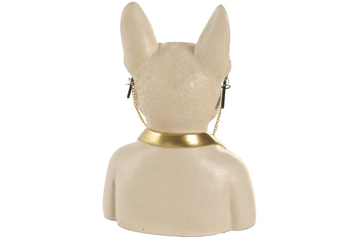 DKD Home Decor Figura de Vinilo Perro Surtido Blanco y Dorado (Pack de 2)