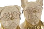 DKD Home Decor Figura de Vinilo Perro Surtido Blanco y Dorado (Pack de 2)
