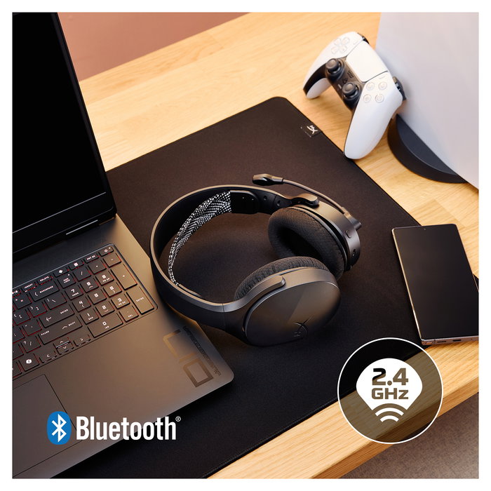 Kingston HyperX Cloud Jet - Auriculares Gaming Inalámbricos Diadema Negro 5.3 Bluetooth 2.4 GHz 120h Batería PC Mac PS5 PS4 Android