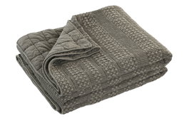 DKD Home Decor Colcha 2 c25 Boho Gris 260 x 180 cm (2 Unidades) de Algodón y Poliéster