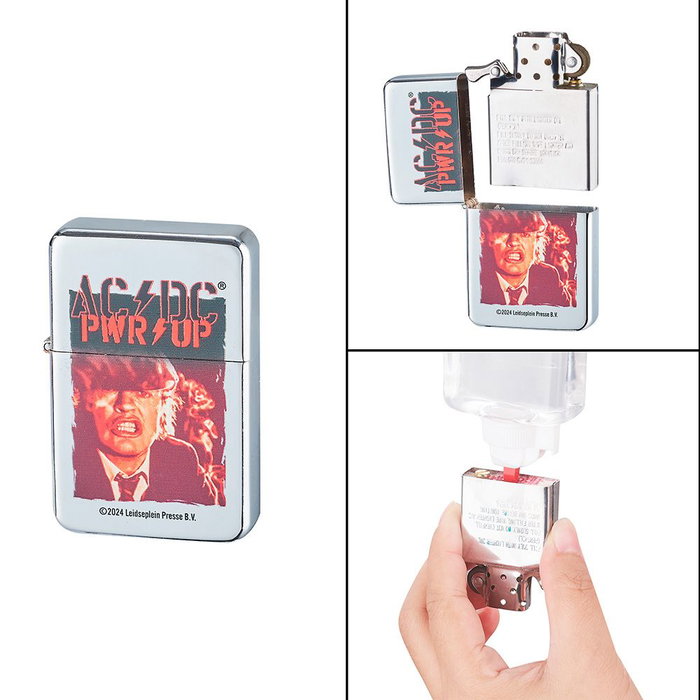 Champ Mechero Gasolina AC/DC Modelos Variados Euro/U