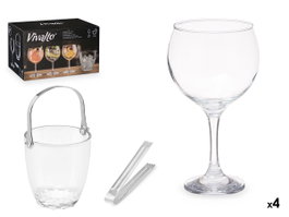 Vivalto Set Cubitera 4 Copas Gin Tonic 36x21.5x23.5 cm (Set de 2)