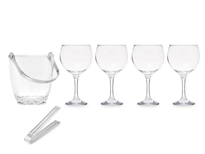 Vivalto Set Cubitera 4 Copas Gin Tonic 36x21.5x23.5 cm (Set de 2)