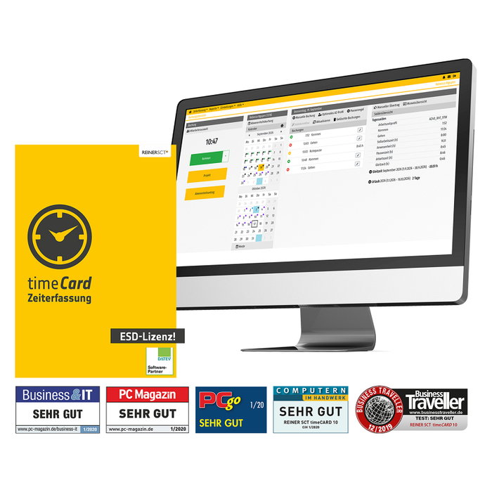 REINER SCT timeCard 10 - Licencia Anual para Registro de Tiempo, 10 Empleados, ESD