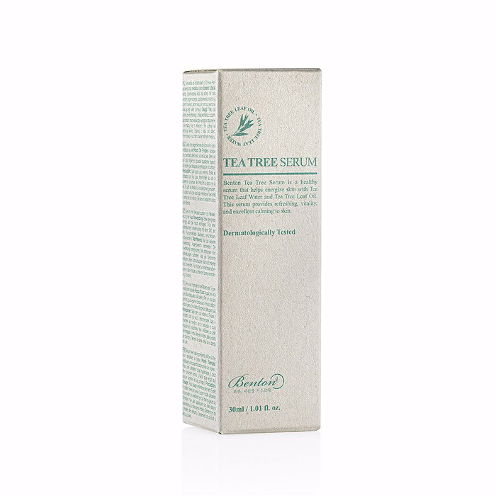 Benton Tea Tree Serum Facial, 80% Tea Tree, Hidratante y Calmante para Todo Tipo de Pieles, 30 ml, Dermatológicamente Testado