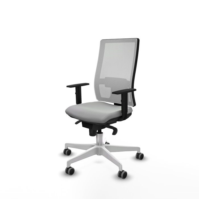 PIQUERAS Y CRESPO Silla de oficina Horna con Mecanismo Sincro Gris y Blanco