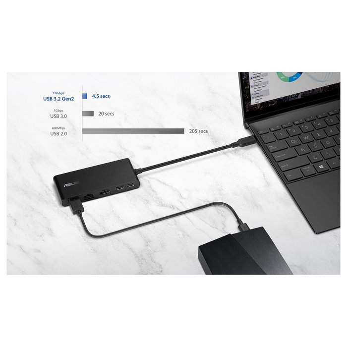 Asus DC201 Dual 4K USB-C Dock Negro