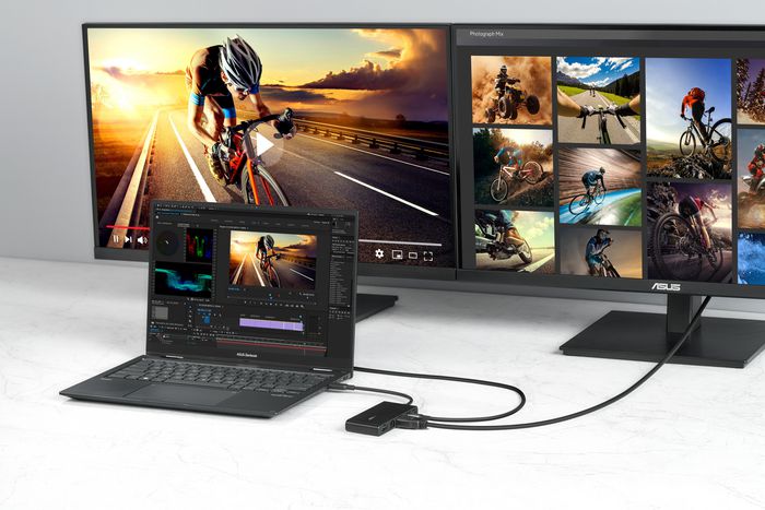 ASUS Dual 4K USB-C Dock DC201 - Estación de Acoplamiento Portátil 5 en 1 con Dual 4K 60 Hz, 10 Gbps, 100W PD, HDMI 2.1, Ethernet Gigabit para Portátil ASUS Dual 4K USB-C Dock DC201 - Estación de Acoplamiento Portátil 5 en 1 con Dual 4K 60 Hz, 10 Gbps, 100W PD, HDMI 2.1, Ethernet Gigabit para Portátil