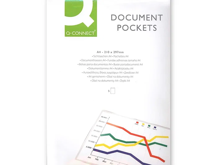 Q-connect Funda Autoadhesiva Cristal Din A4 (210 x 297 mm) 120 micras Pack 5 Unidades Q-connect Funda Autoadhesiva Cristal Din A4 (210 x 297 mm) 120 micras Pack 5 Unidades