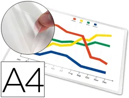 Q-connect Funda Autoadhesiva Cristal Din A4 (210 x 297 mm) 120 micras Pack 5 Unidades
