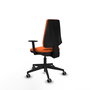 PIQUERAS Y CRESPO Silla de oficina Elche Naranja con Brazos 1D y Base Negra