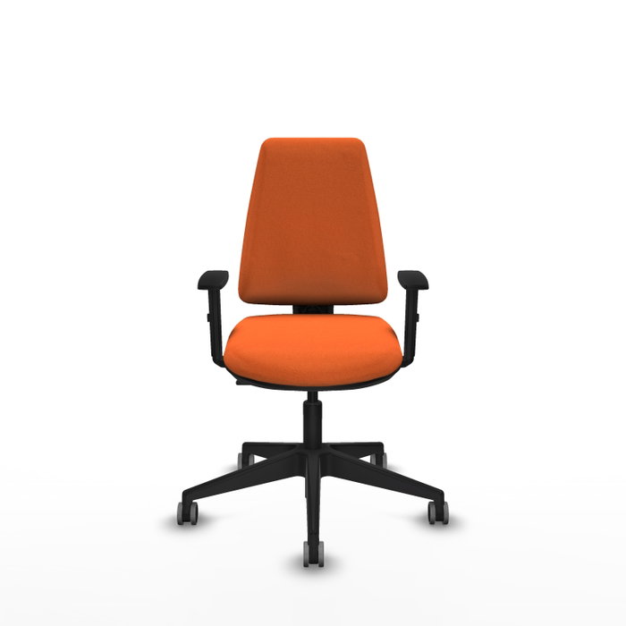 PIQUERAS Y CRESPO Silla de oficina Elche Naranja con Brazos 1D y Base Negra PIQUERAS Y CRESPO Silla de oficina Elche Naranja con Brazos 1D y Base Negra