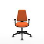 PIQUERAS Y CRESPO Silla de oficina Elche Naranja con Brazos 1D y Base Negra