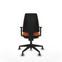 PIQUERAS Y CRESPO Silla de oficina Elche Naranja con Brazos 1D y Base Negra