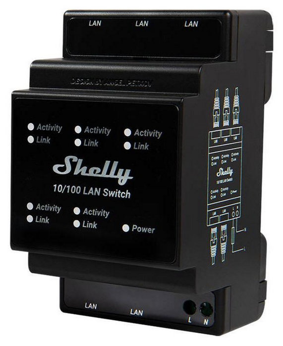 Shelly LAN Switch de 5 puertos Shelly LAN Switch de 5 puertos