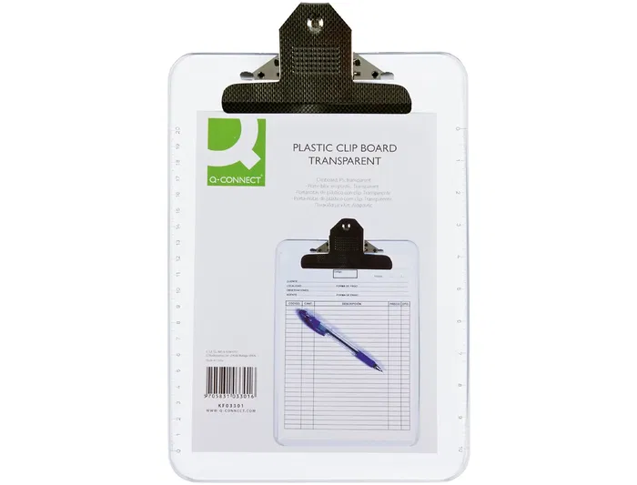 Q-connect Portanotas Plástico Transparente DIN A4 4 mm 340x20x225 mm