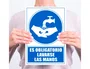 ARCHIVO 2000 Señal Obligatorio Lavarse las Manos Azul