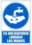 ARCHIVO 2000 Señal Obligatorio Lavarse las Manos Azul