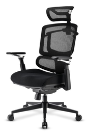 Sharkoon OfficePal C50 Silla de Oficina Ergonómica, Asiento Acolchado, Respaldo de Rejilla, Reposabrazos 5D, Soporte Lumbar y Reposacabezas Ajustables, Función de Inclinación