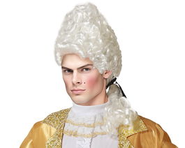 Peluca Blanca De Época Para Noble O Aristócrata Con Bucles Sofisticados Ideal Para Obras De Teatro Y Fiestas Temáticas