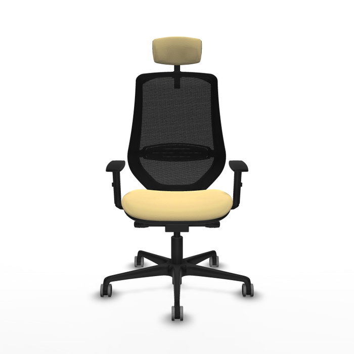 PIQUERAS Y CRESPO Silla de oficina Mardos con mecanismo Sincro/Traslack, Crema y Negro