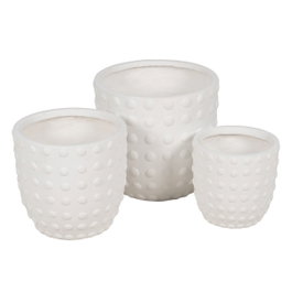 Ixia Pack de 3 Maceteros Blanco Fibra de Magnesio