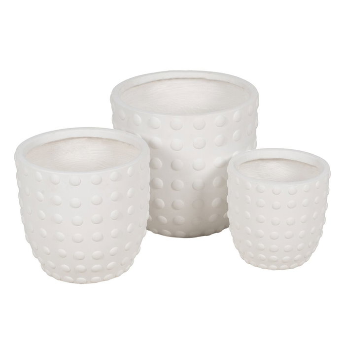 Ixia Pack de 3 Maceteros Blanco Fibra de Magnesio Ixia Pack de 3 Maceteros Blanco Fibra de Magnesio